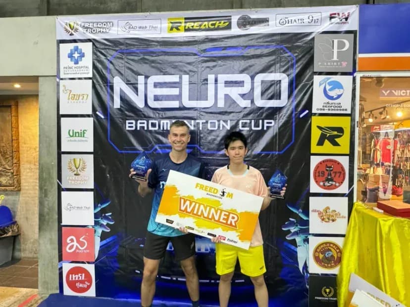 Adam winning a tournament